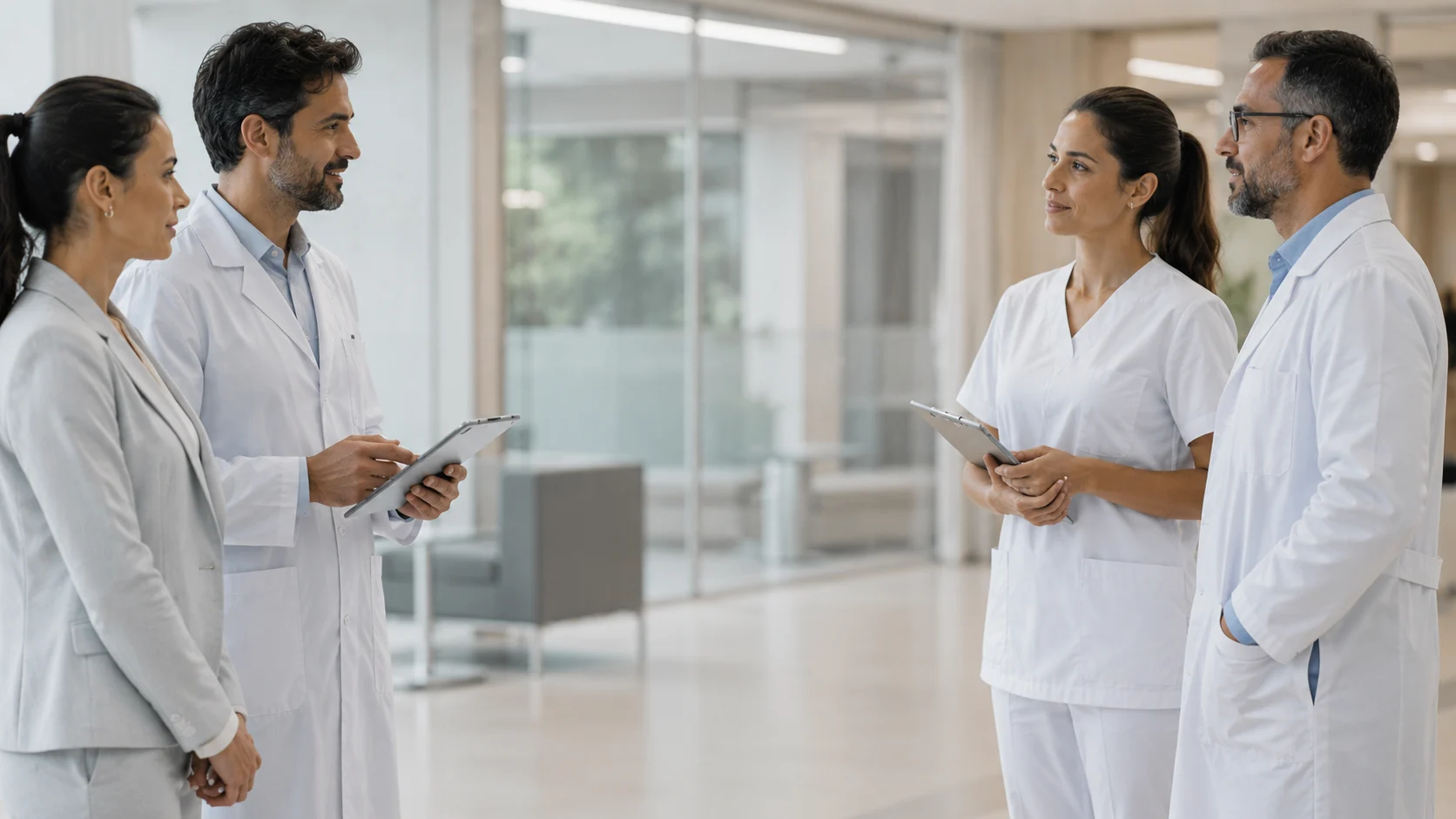 Equipe médica feliz